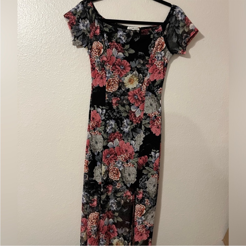 Charlotte Russe Maxi Floral Bodycon Dress